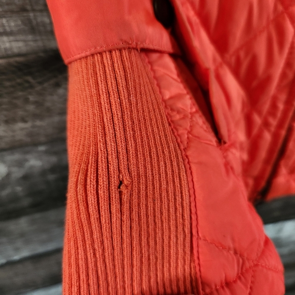 Ralph Lauren Sport Orange Quilted Suede Zip Front Vest Women's Medium - Picture 5 of 14